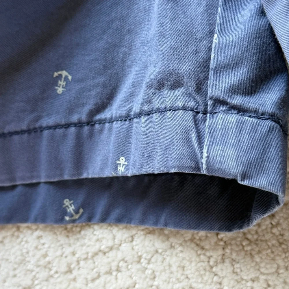 Tommy‎ Hilfiger Womens Navy Blue Anchor Print Chino Shorts Nautical Size 10